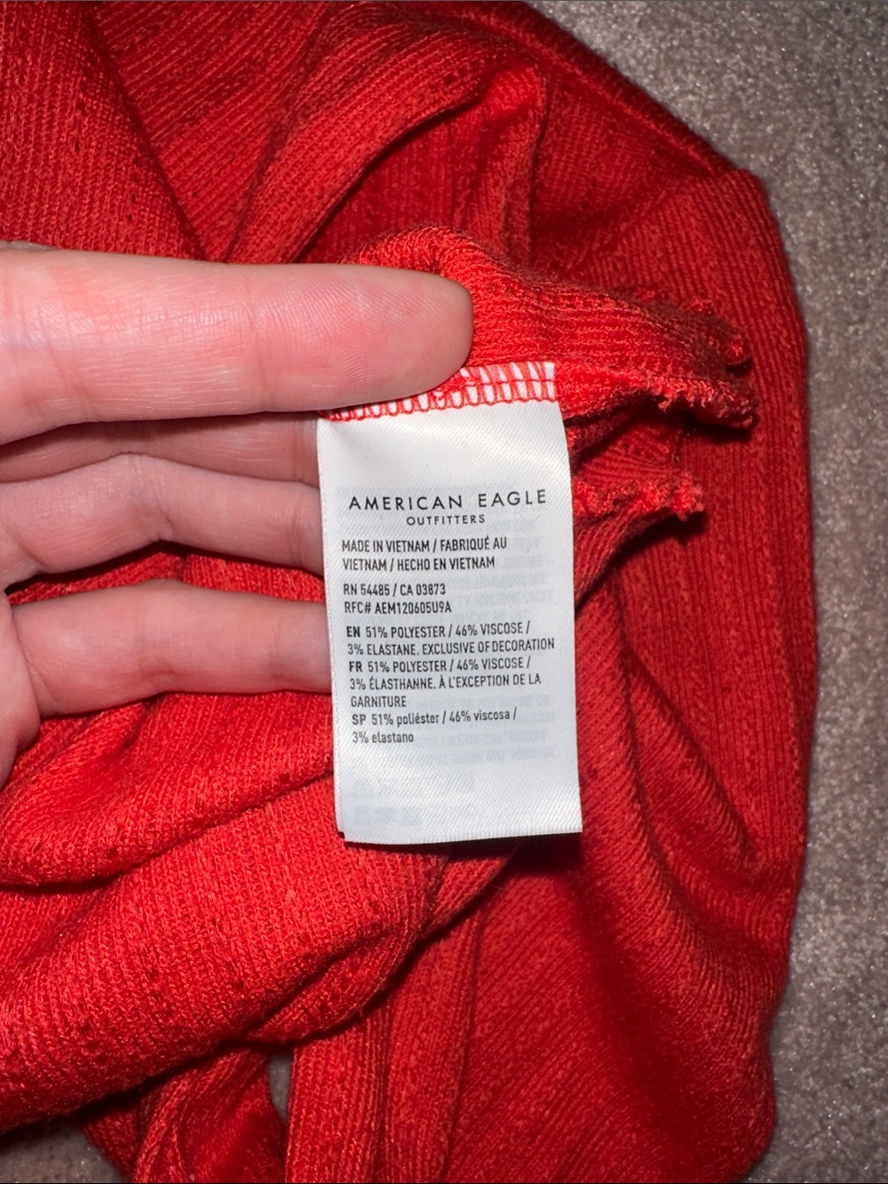 American Eagle Red Long Sleeve Lounge Romper - Picture 7 of 7